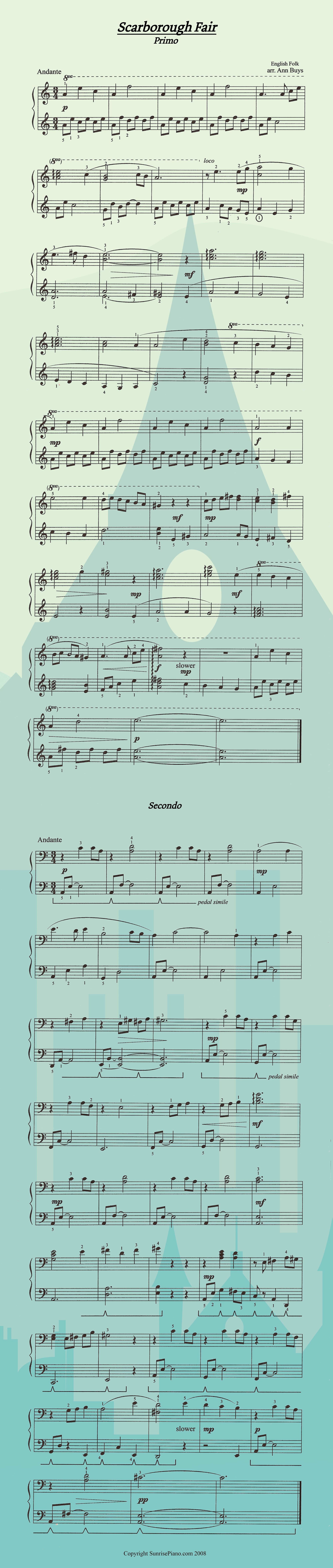 Scarborough Fair - Free Easy Piano Sheet Music  Sheet music, Piano sheet  music, Easy piano sheet music