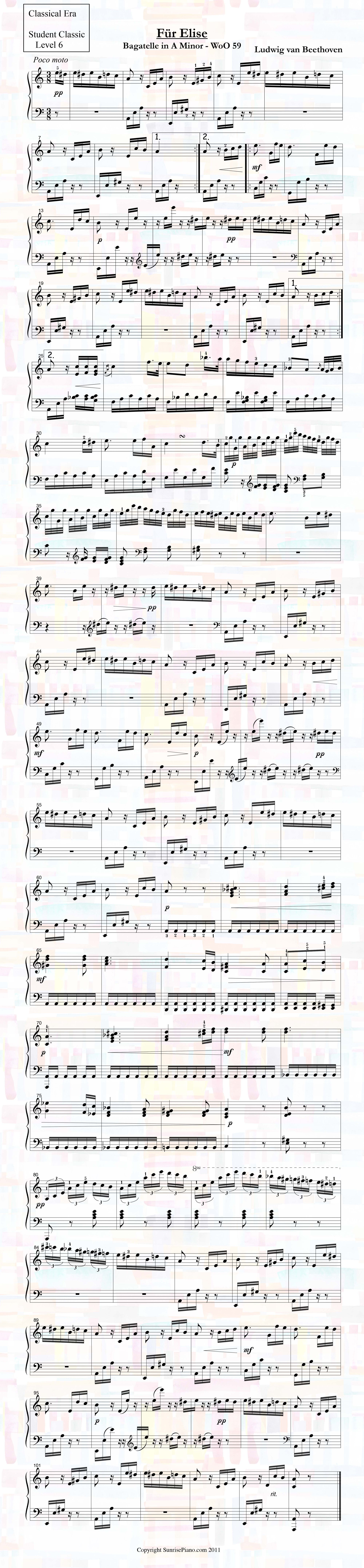 Für Elise - Beethoven - Piano Sheet Music