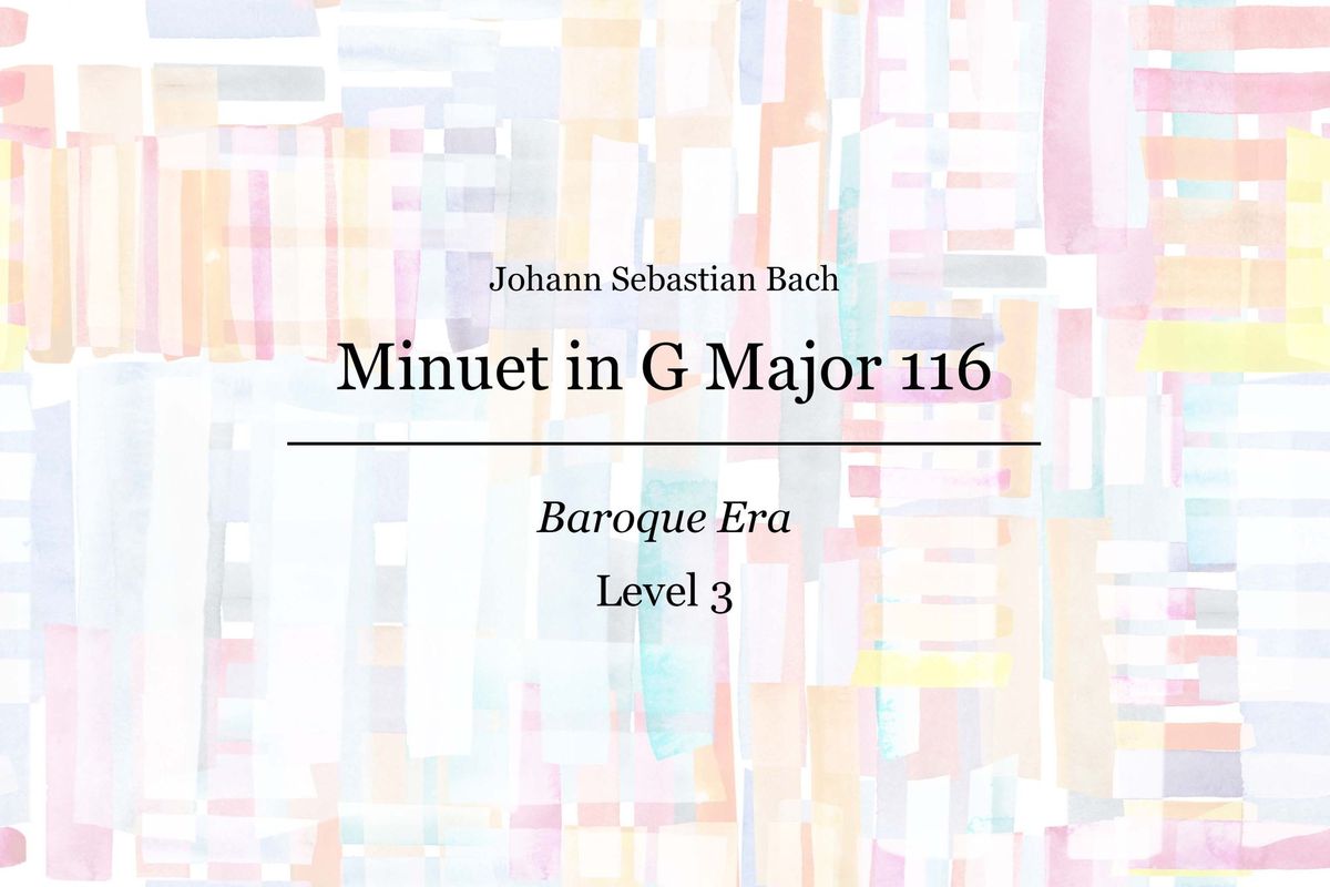 Bach - Minuet in G Major 116 - Piano Sheet Music